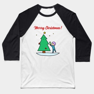 Merry Christmas - Sustainable Tree Baseball T-Shirt